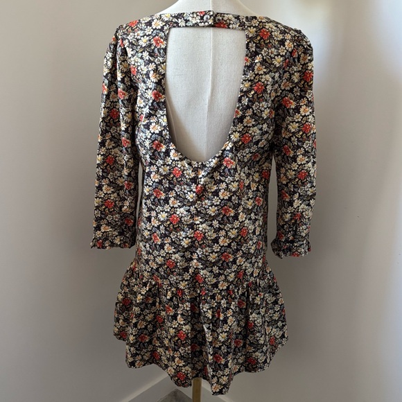 NWT Free People The Avenue Floral Patterned Mini Dress with Ruffle Hem - Picture 5 of 14